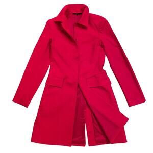 Vintage Theory Y2K Red Trench Long Blazer | Tailored Coat, Button Vent, XS-S EUC